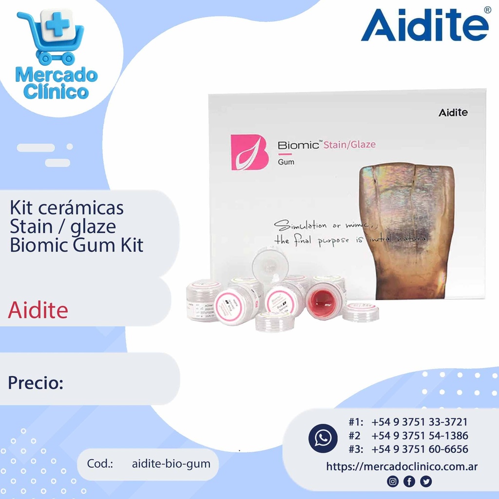 Kit cerámicas Stain / glaze Biomic Gum Kit - Aidite