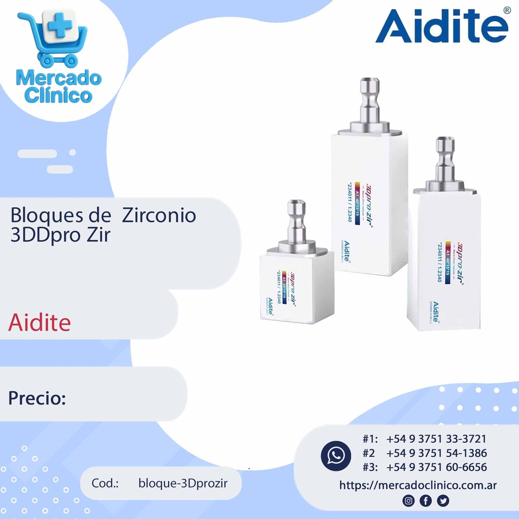 Bloques de  Zirconio 3DDpro Zir - Aidite