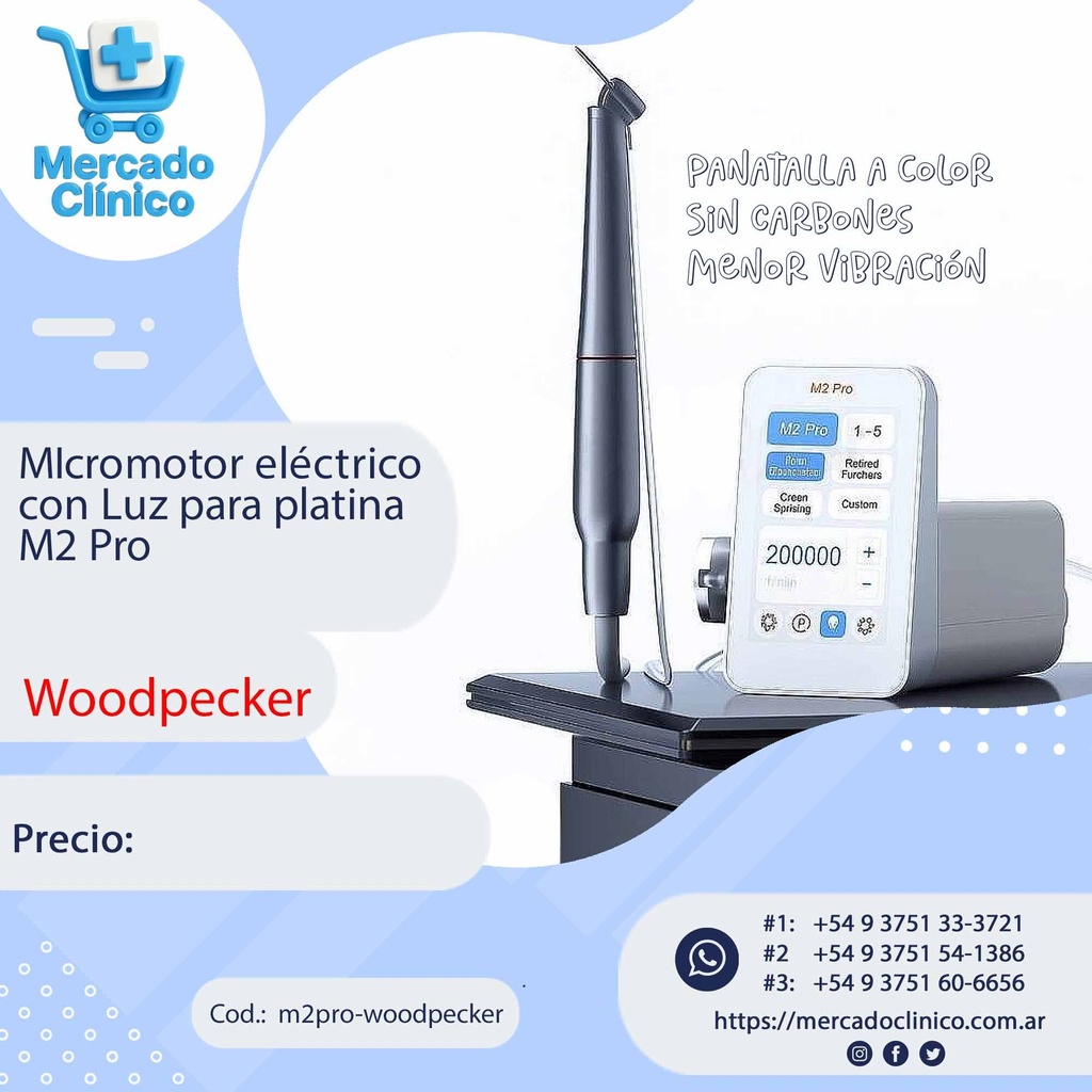 MIcromotor eléctrico con Luz para platina M2 Pro - Woodpecker
