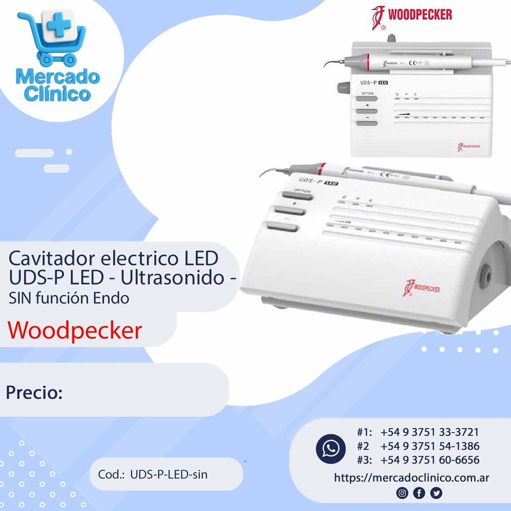 Cavitador eléctrico LED UDS-P LED- Ultrasonido SIN función Endo - WOODPECKER