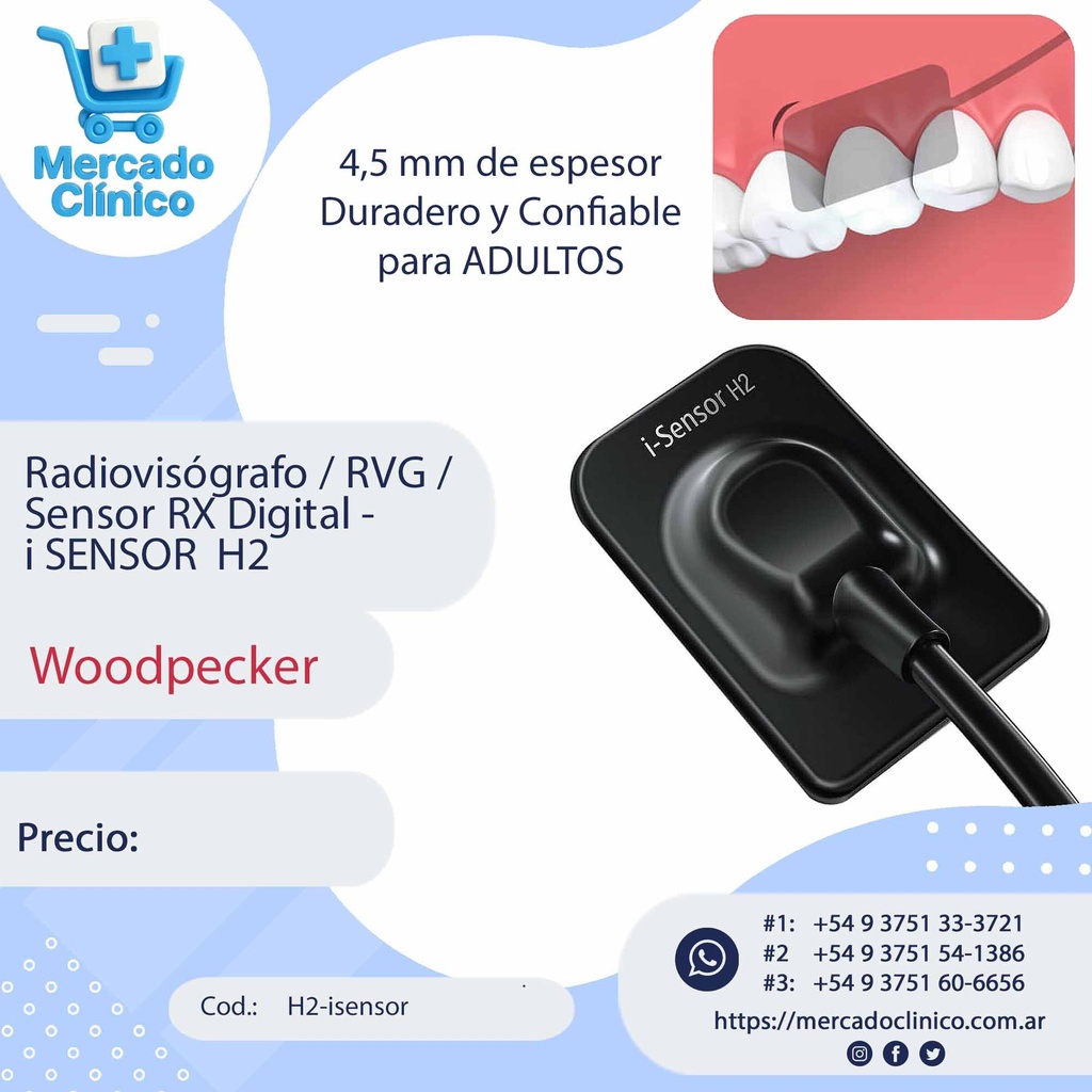 Radiovisógrafo / RVG / Sensor RX Digital - i SENSOR  H2 - Woodpecker