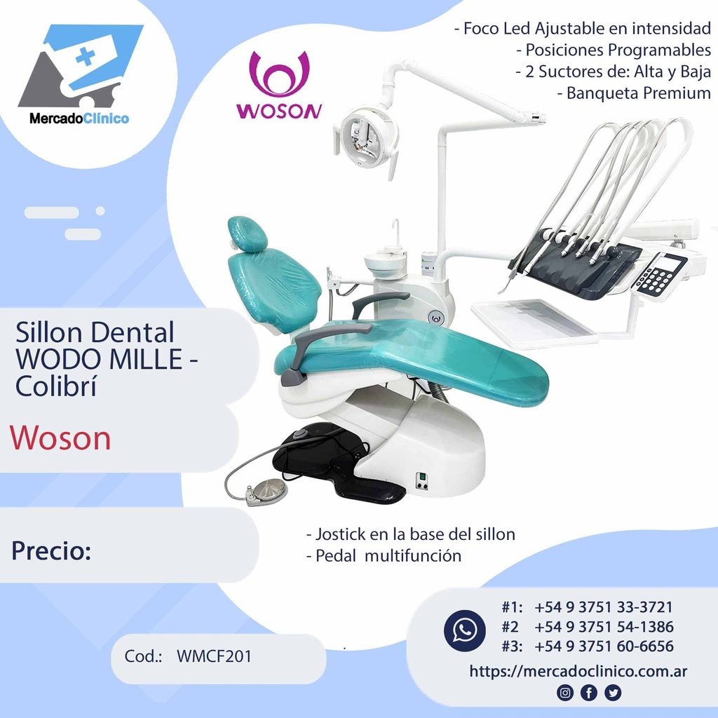 Sillon equipo Dental WODO MILLE - Colibrí - WOSON