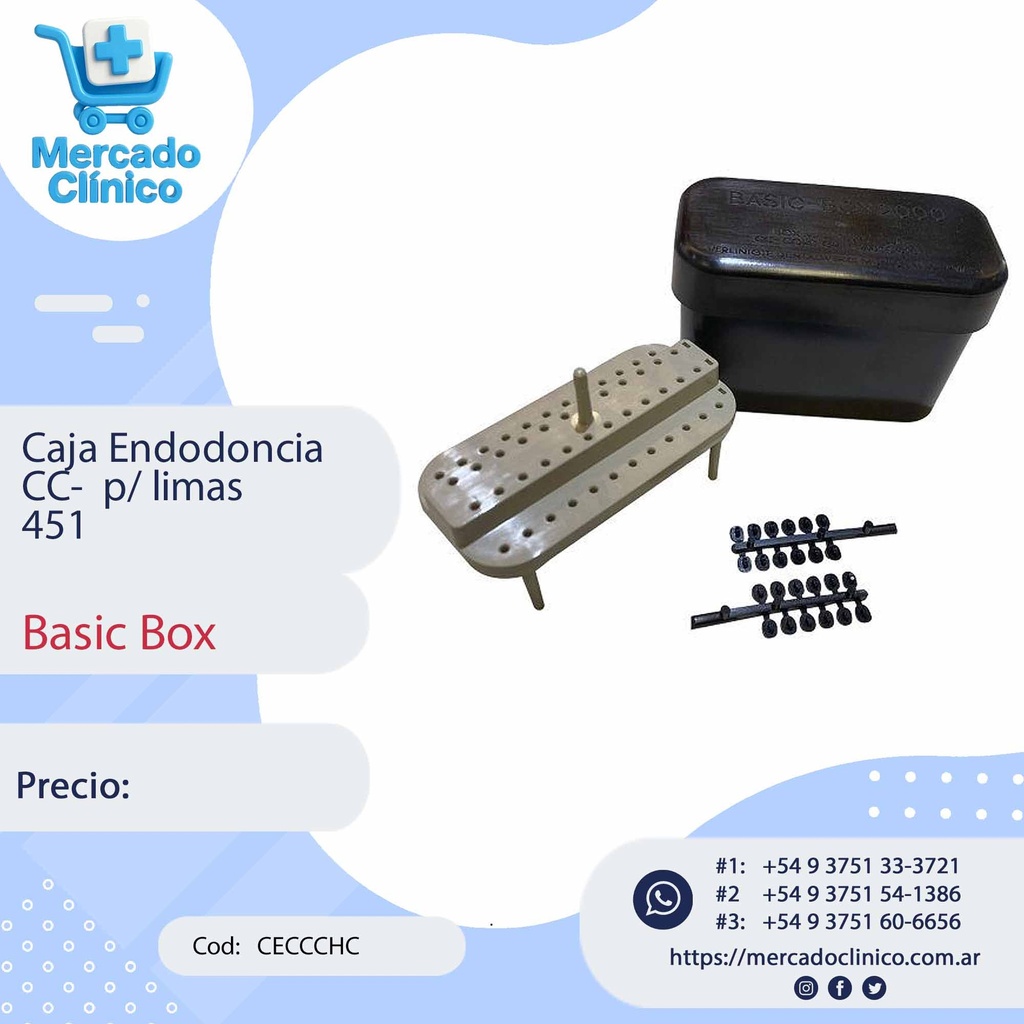 Caja Endodoncia  CC-Cord p/conos 452 - con regla - Rox (copia)