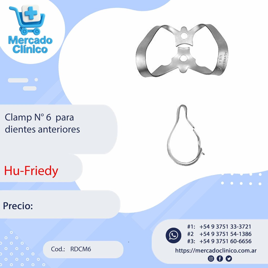 Clamp N° 6 para dientes anteriores - Hu-Friedy
