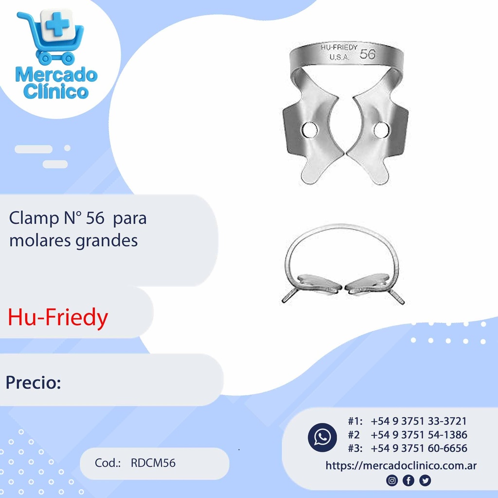 Clamp N° 56  para molares superiores pequeños - Hu-Friedy