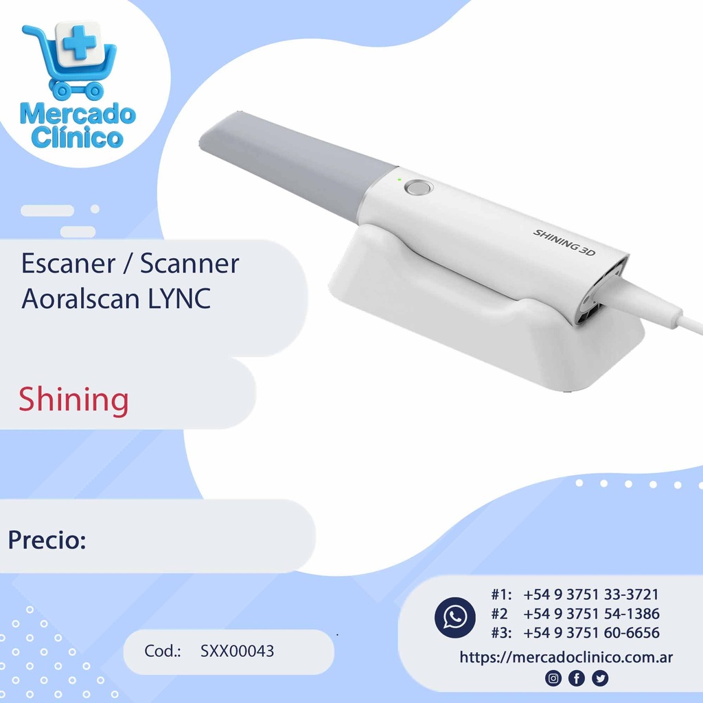 Escaner / Scanner Aoralscan 3 - Intraoral- Inalámbrico - Shining 3D 