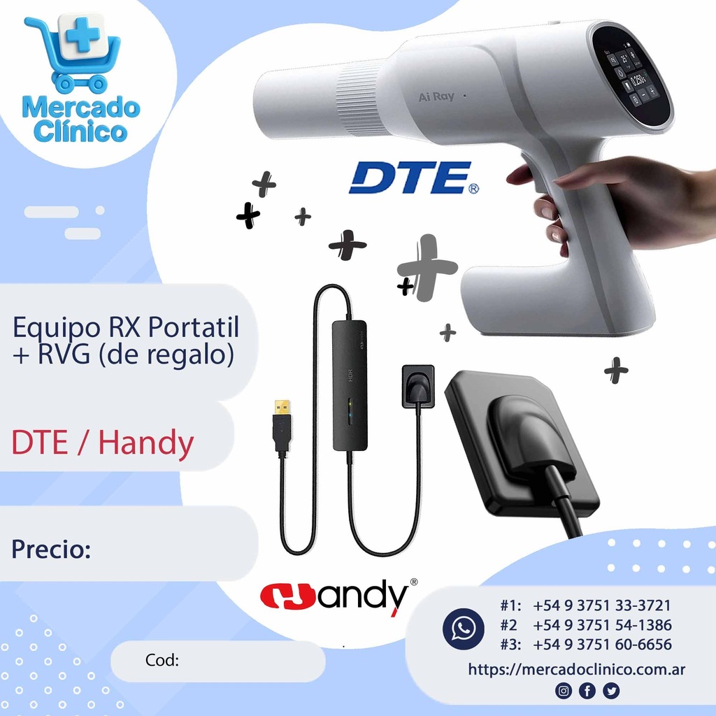 Equipo de Rayos X portatil Ai Ray - DTE y RVG Handy