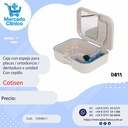 Caja / box con espejo para  placas / ortodoncia /  dentadura x unidad Con cepillo - Cotisen