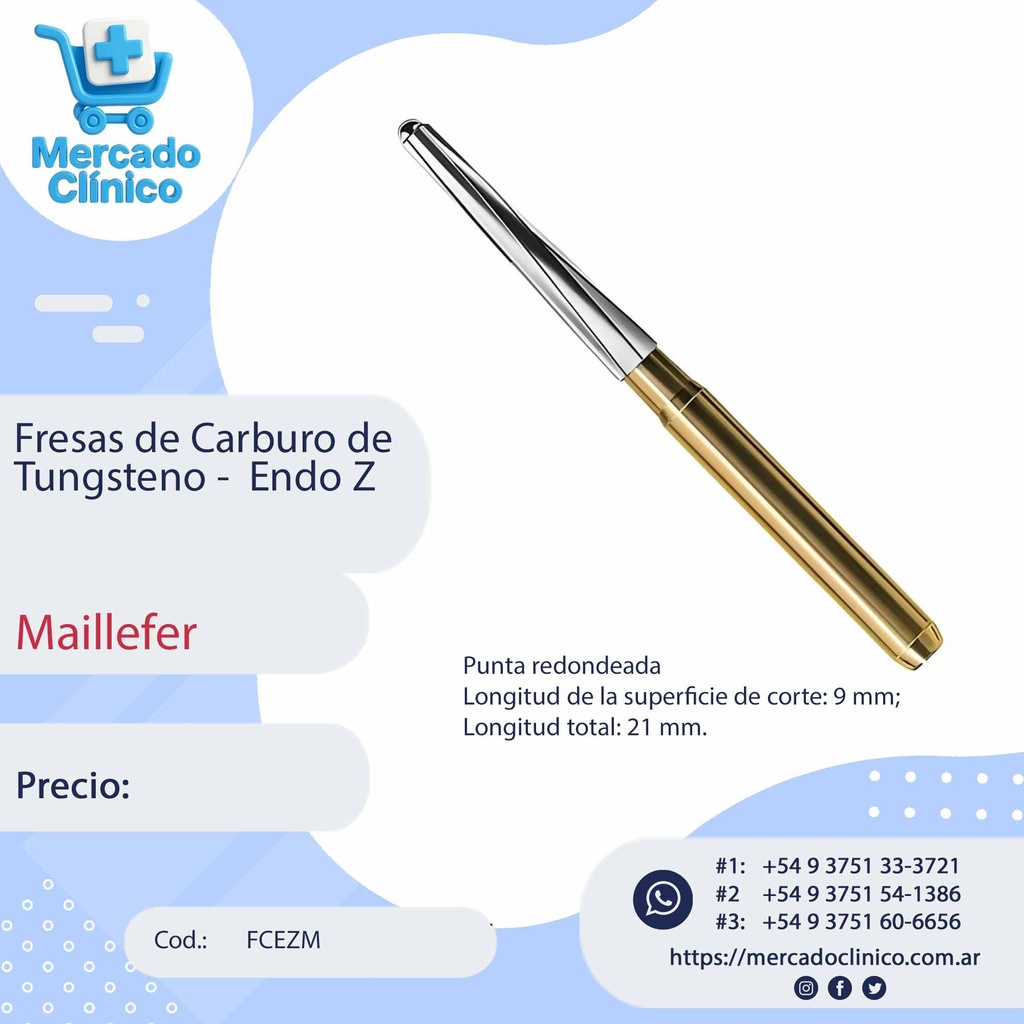 Fresa de carburo de Tungsteno - Endo Z - Maillefer