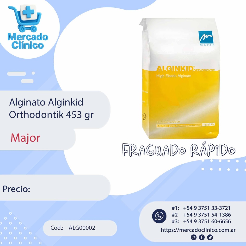 Alginato Alginkid Orthodontik 453gr  -  Major