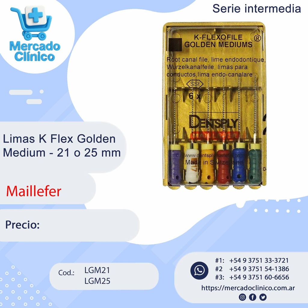 Limas K Flex Golden Medium - 21 o 25 mm - Maillefer