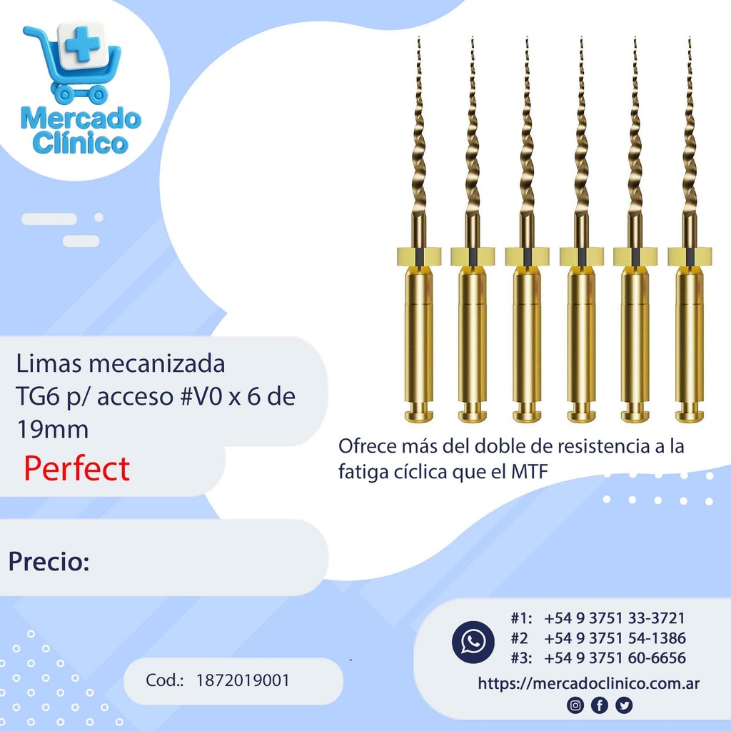 Limas mecanizada  T-PRO p/ acceso #ST x 6 de 19mm - Perfect