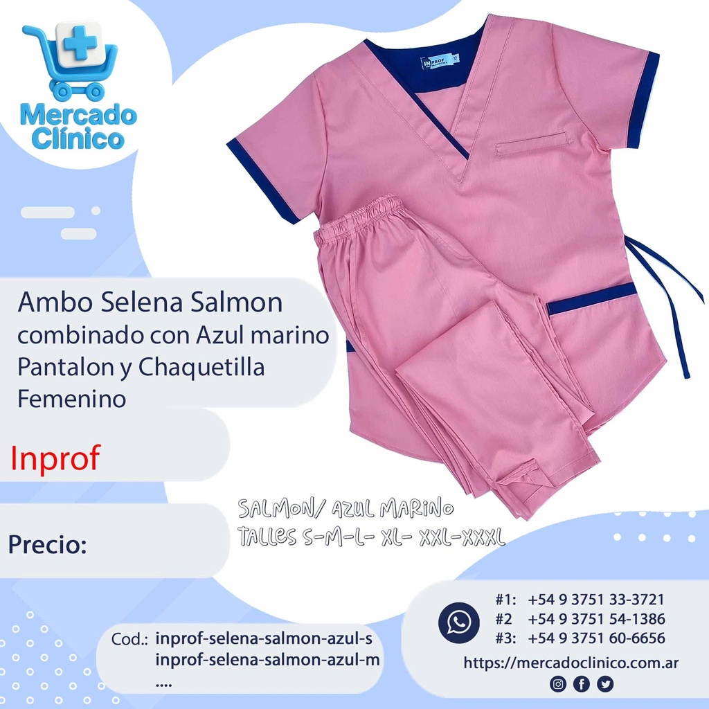 Ambo Selena Salmon - Pantalón y Chaquetilla - Femenino - Inprof