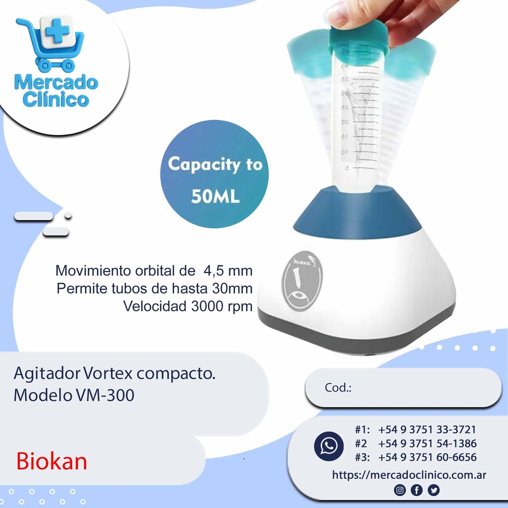 Agitador Vortex compacto. Modelo VM-300 - Biokan