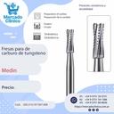 Fresa carburo de tungsteno - cilíndrica de punta plana con fisura transversal (o dentada)  - X  UNIDAD - Medin
