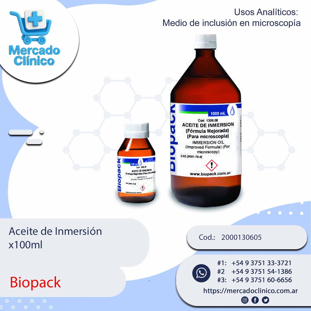 Aceite de Inmersión x 100ml - Biopack