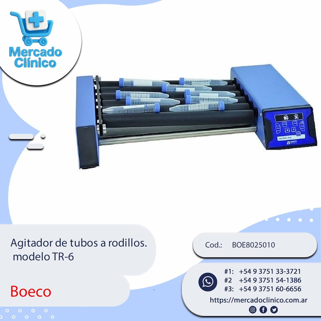 Agitador de tubos a rodillos.   modelo TR-6 - Boeco