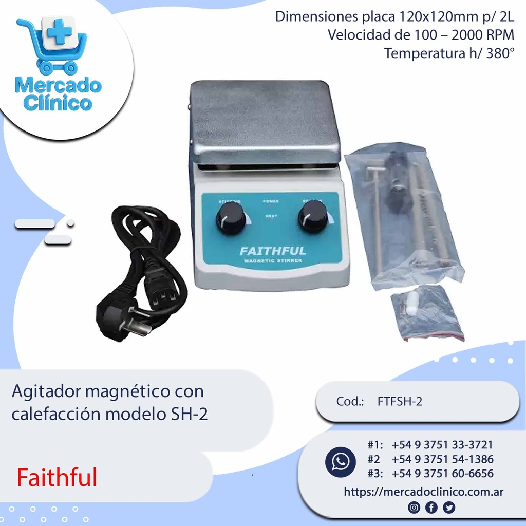 Agitador magnético con calefacción modelo SH-2 - Faithful