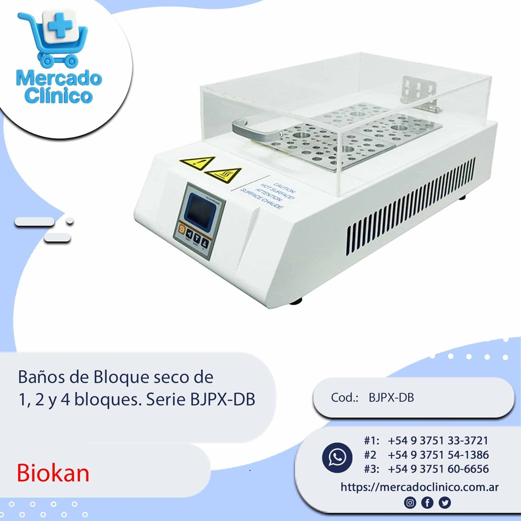 Baños de Bloque seco de  1, 2 y 4 bloques. Serie BJPX-DB - Biokan