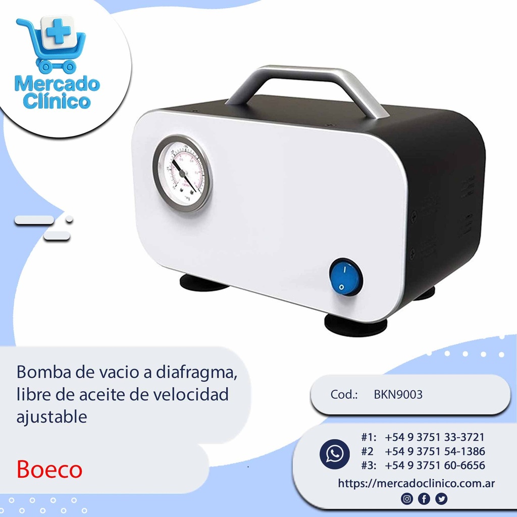 Bomba de vacio a diafragma,  libre de aceite de velocidad  ajustable - Boeco