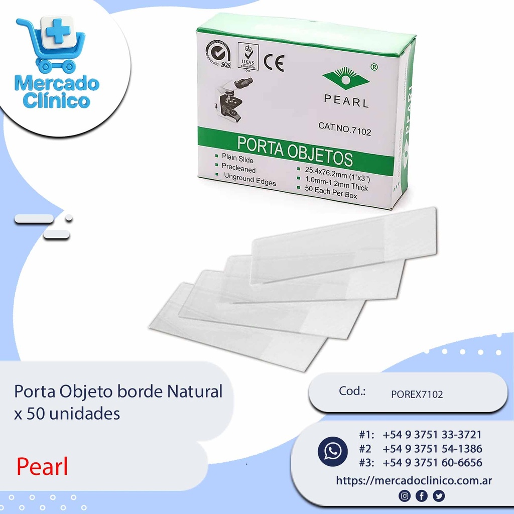 Porta Objeto Borde Natural 25.4 x 76.2 mm - 50 unidades - Pearl