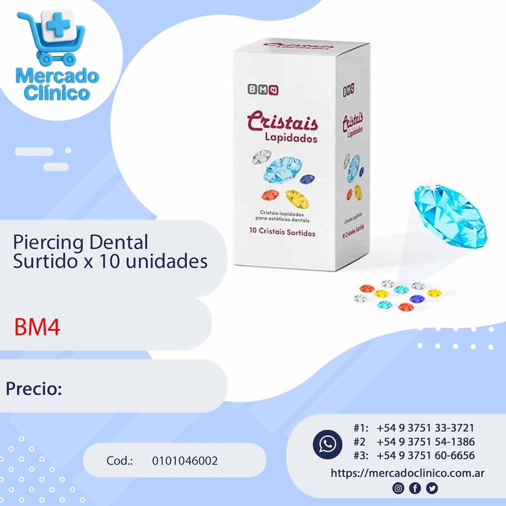 Piercing Dental  Surtido x 10 unidades - BM4