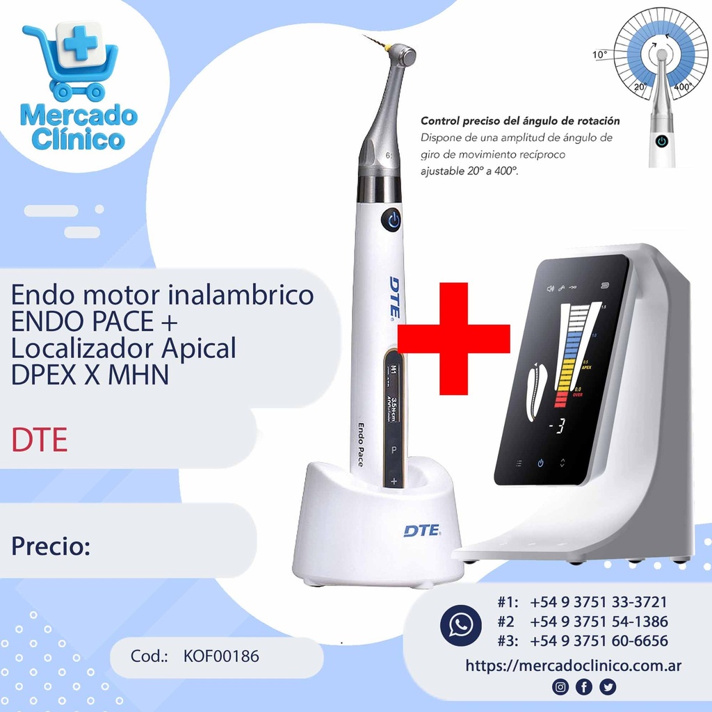 Endo motor inalambrico ENDO PACE + Localizador Apical  DPEX X MHN - DTE
