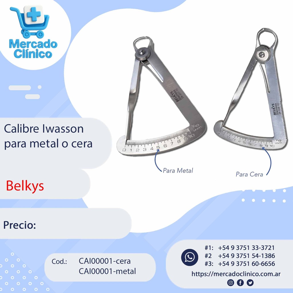 Calibre Iwansson para metal o cera - Belkys