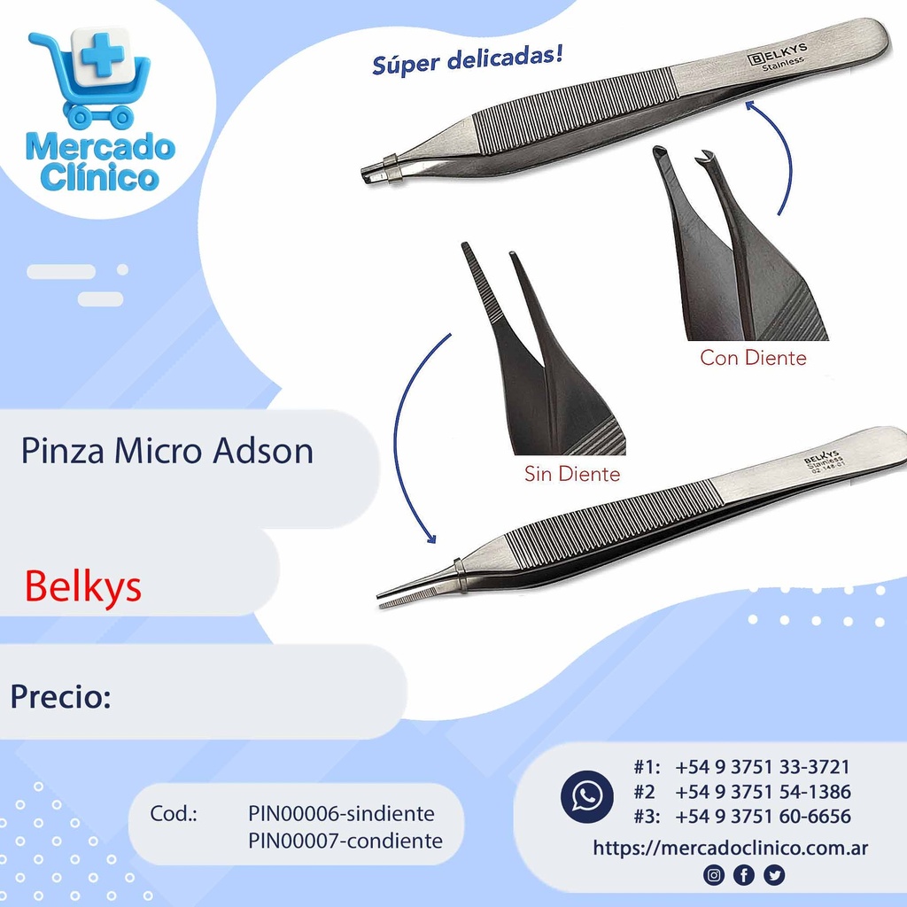 Pinza Micro Adson - Belkys