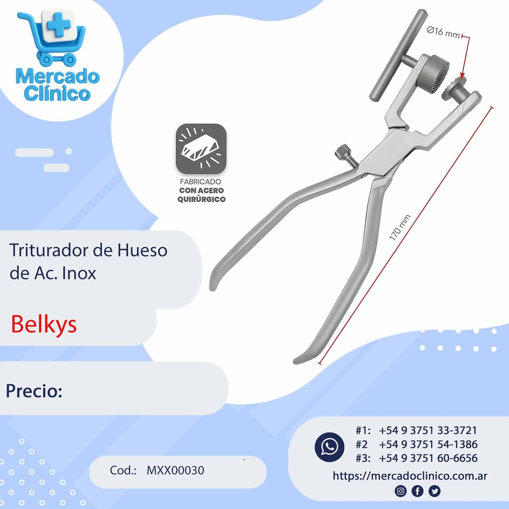 Triturador de Hueso de Ac. Inox - Belkys