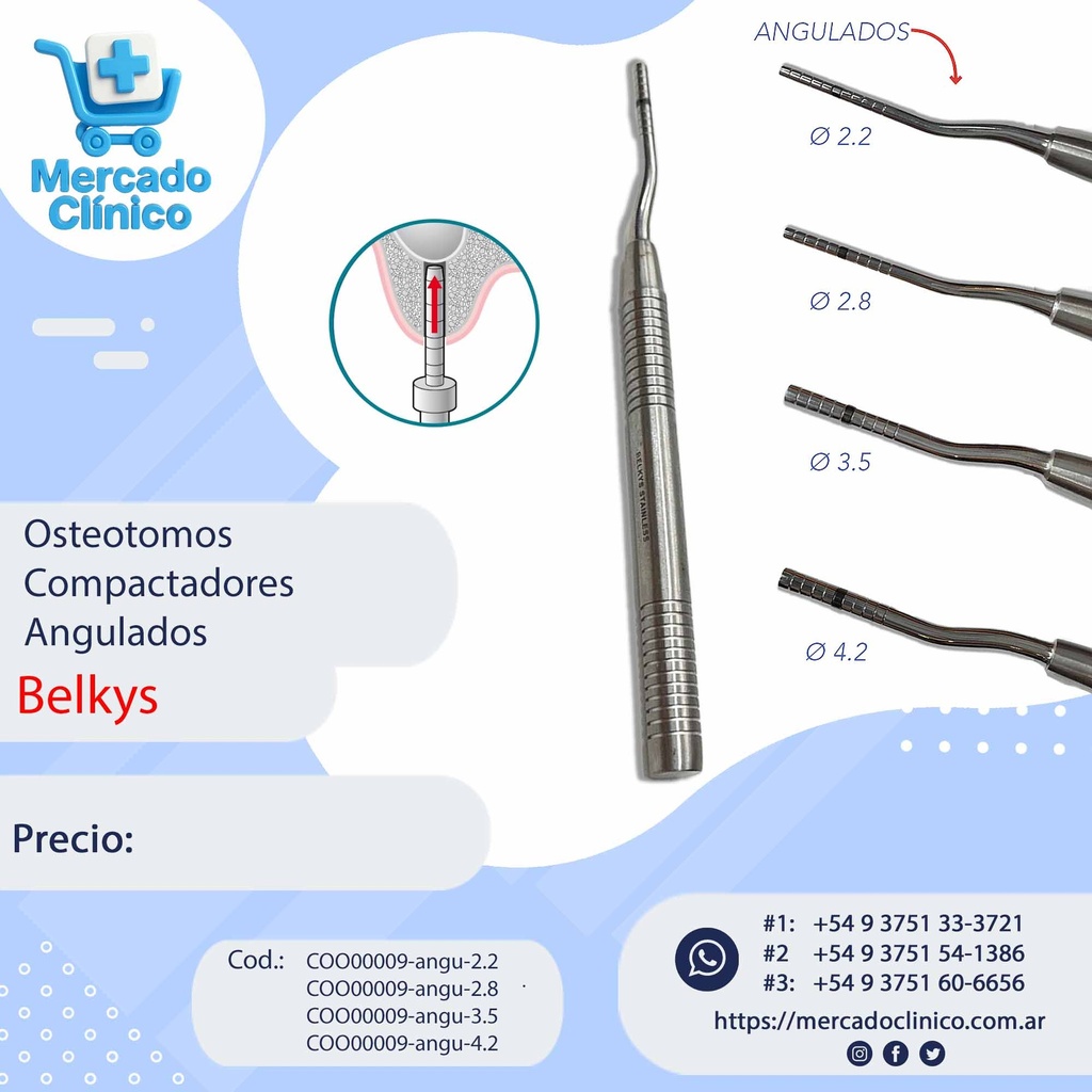 Osteotomos Compactadores Angulados - Belkys