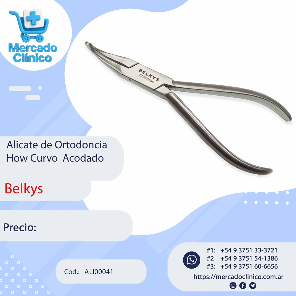 Alicates de Ortodoncia  How Curvo Acodado - Belkys