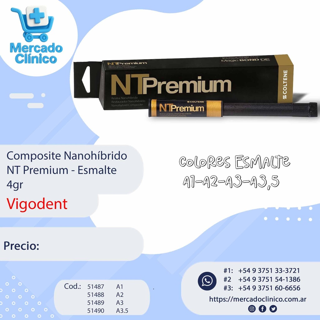 Composite Nanohíbrido NT Premium - 4gr - Vigodent