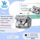 Bracket U-Clip - Autoligante- Interactive - MBT , Slot 0,22 - 1 caso - ORTHOMETRIC 