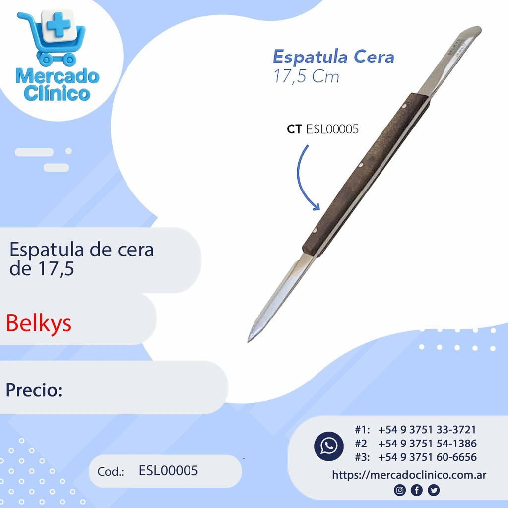 Espatula de cera 17,5 - Belkys
