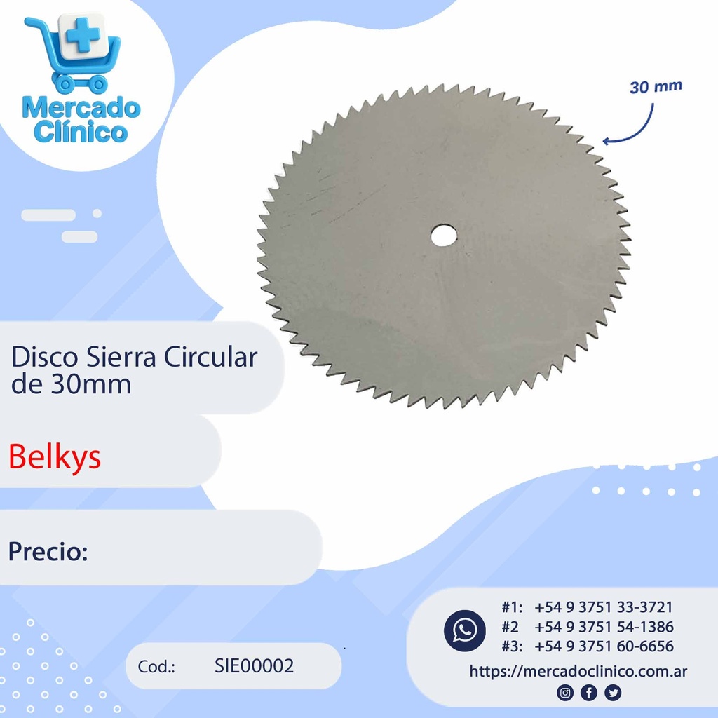Disco Sierra circular de 30 cm - Belkys