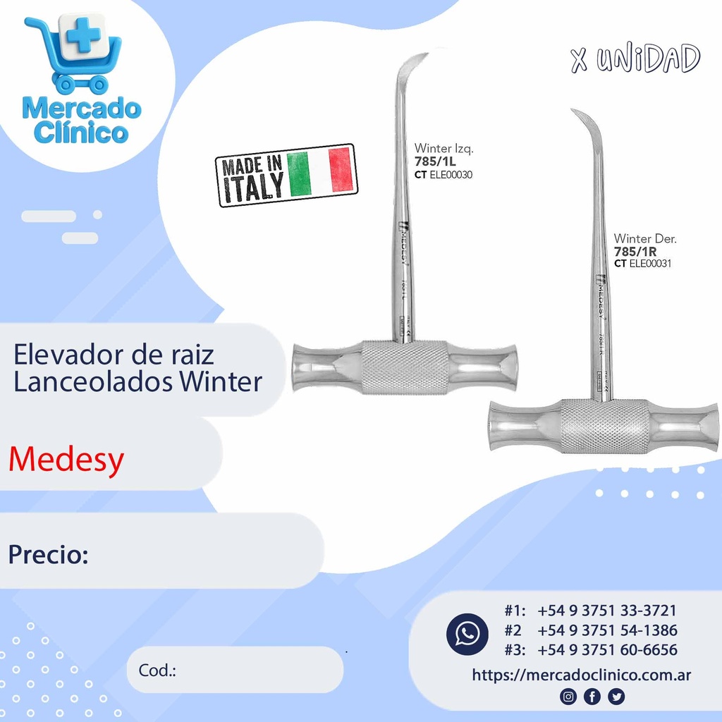 Elevador de raiz lanceolados Winter - Medesy