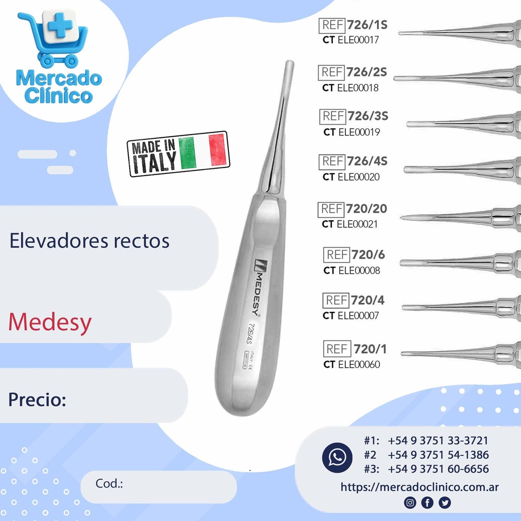 Elevador de raiz recto - Diferentes modelos - Medesy