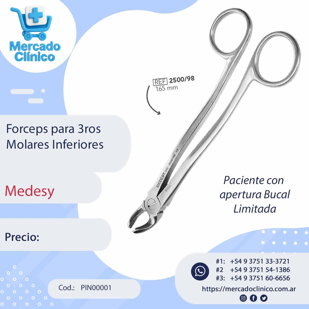 Forceps para 3ros  Molares Inferiores - Medesy