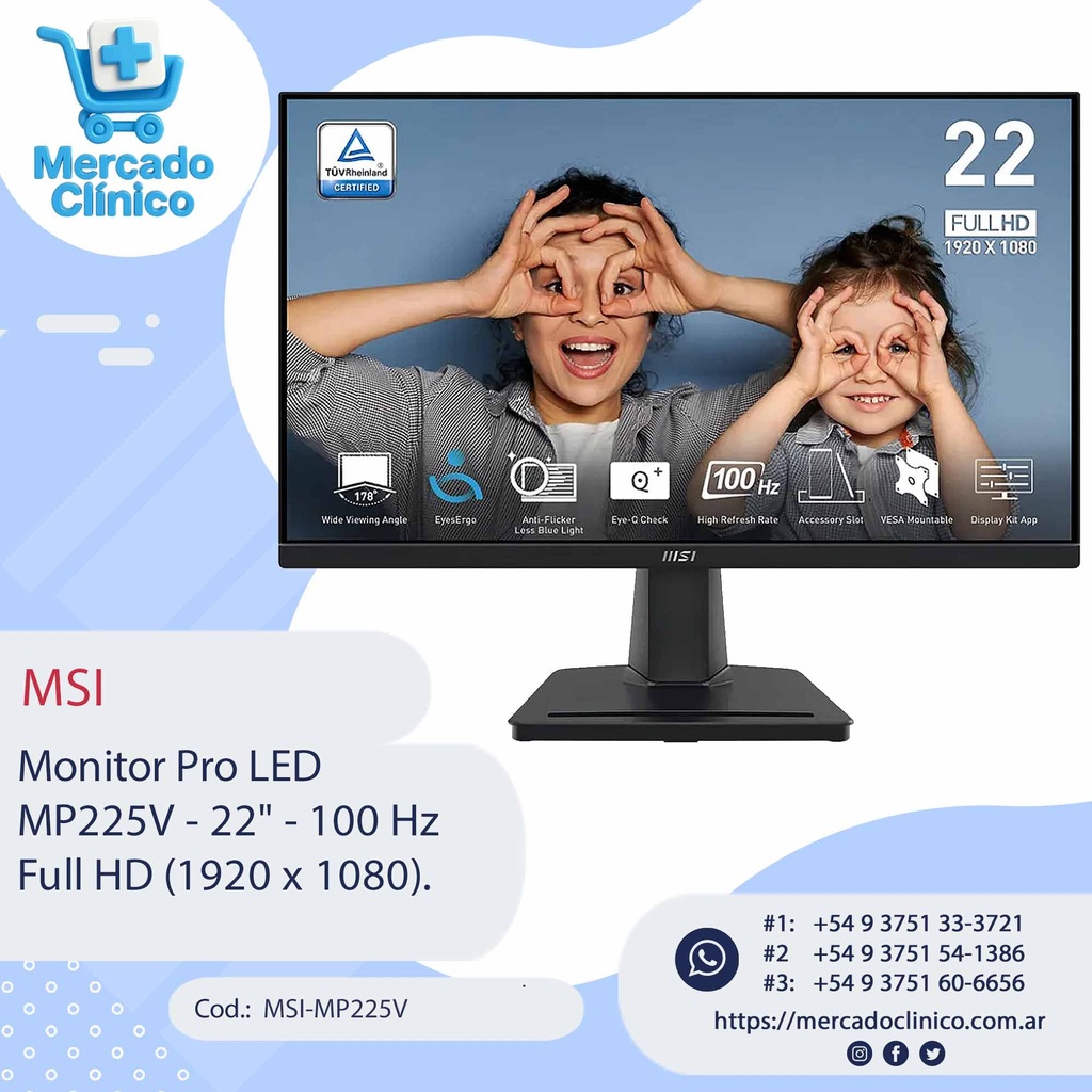Monitor Pro LED MP225V Full HD 22" - MSI