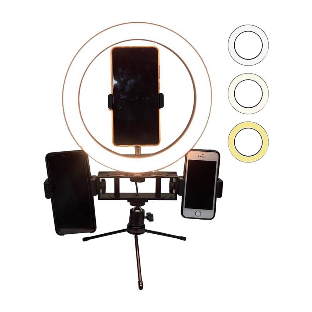 LED Anular Satellite A-MK10 con 3 Soportes + Tripode de 2.10 m
