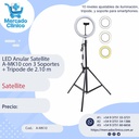 LED Anular Satellite A-MK10 con 3 Soportes + Tripode de 2.10 m - Satellite
