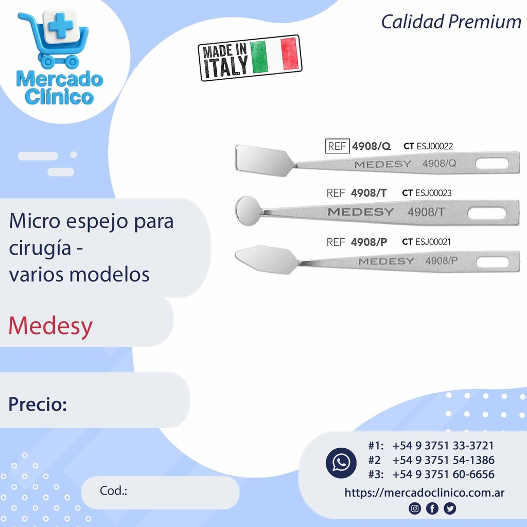 Micro espejo para cirugía -  varios modelos - Medesy