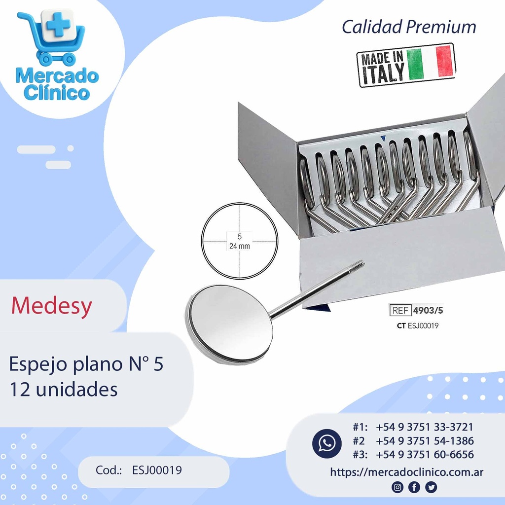 Espejo plano N° 5 - 12 unidades - Medesy