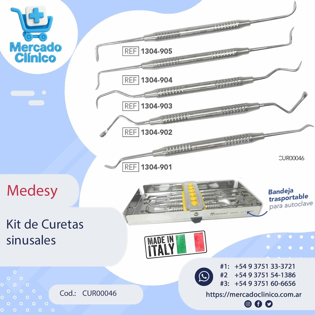 Kit de curetas sinusales - Medesy
