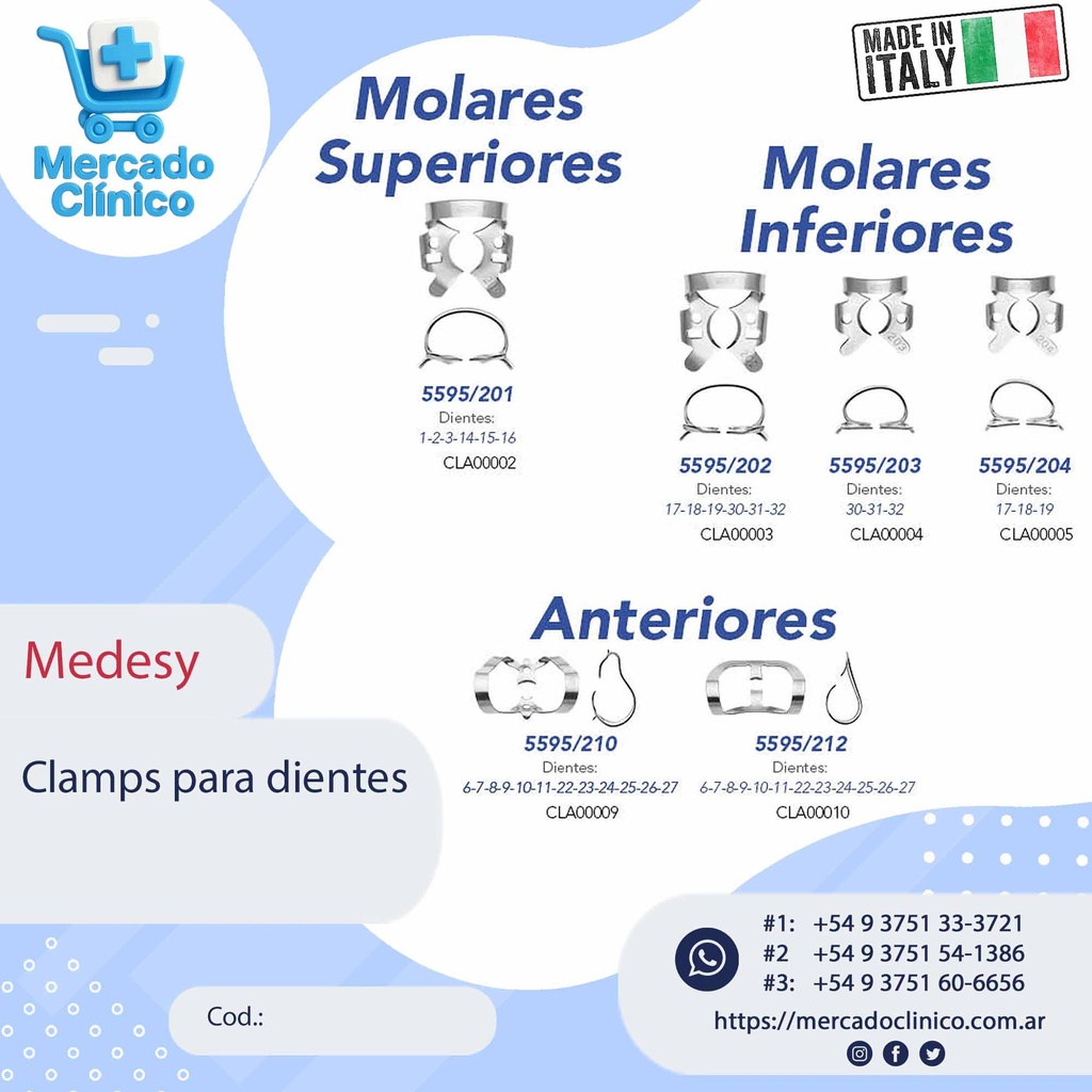 Clamps para dientes - Medesy
