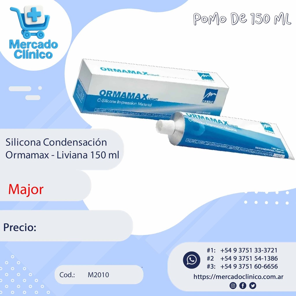 Silicona condensación  Ormamax - Liviana150ml - Major