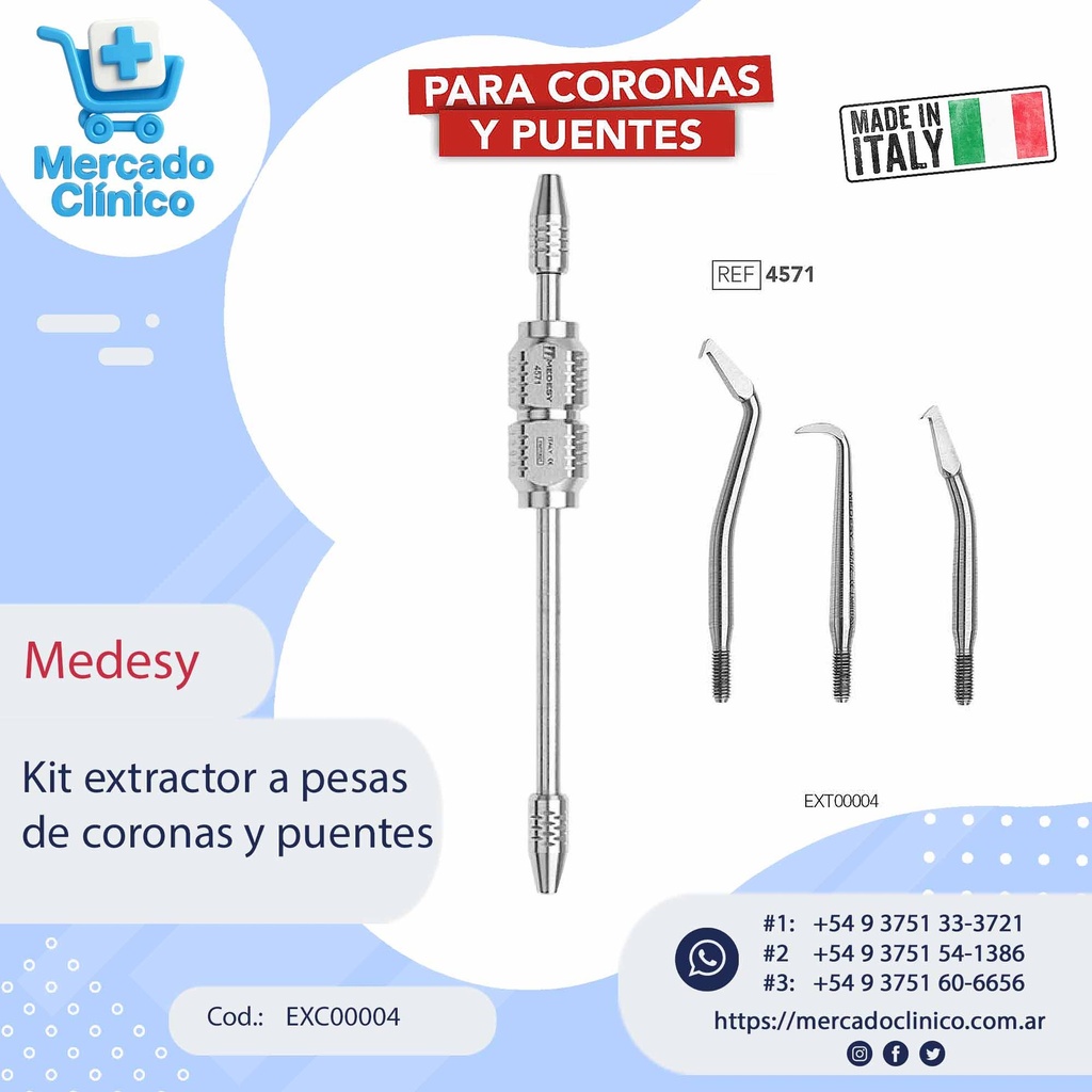 Kit extractor a pesas de coronas y puentes - Medesy