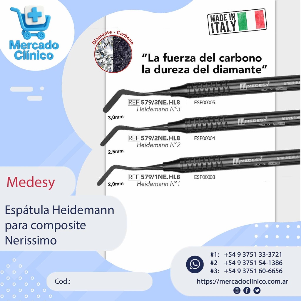 Espátula para composite Nerissimo - Heidemann - Medesy