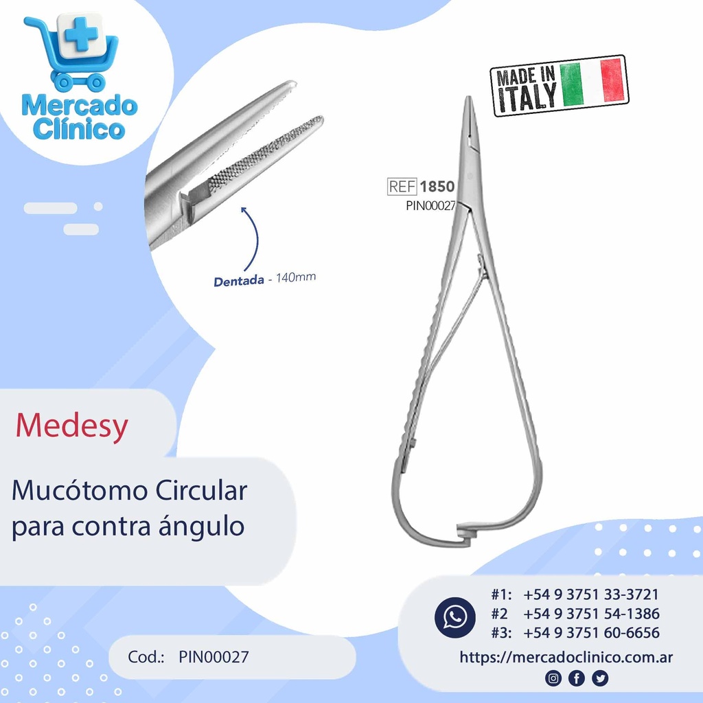 Pinza Mathieu dentada - 140mm - Medesy